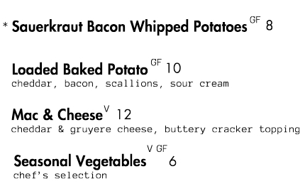 Dinner Menu Section