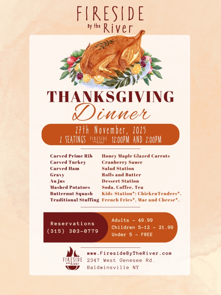 Thanksgiving 2025, 2 seatings noon and 2pm